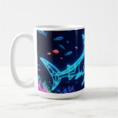 Kleurrijke neonhaai koffiemok (Links)