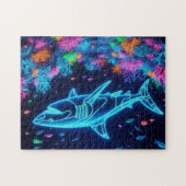 Kleurrijke neonhaai legpuzzel (Horizontaal)