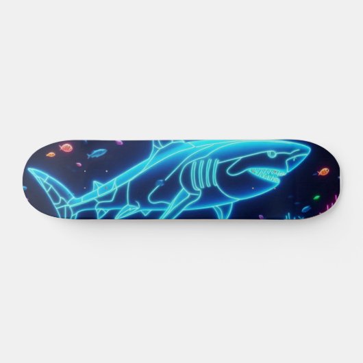 Kleurrijke neonhaai persoonlijk skateboard (Horizontaal)