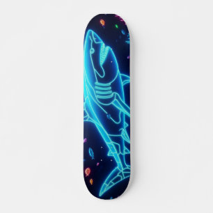 Kleurrijke neonhaai persoonlijk skateboard