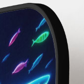 Kleurrijke neonhaai pickleball paddle (Links Detail)