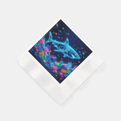 Kleurrijke neonhaai servet (Hoek)