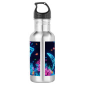 Kleurrijke neonhaai waterfles  (Achterkant)