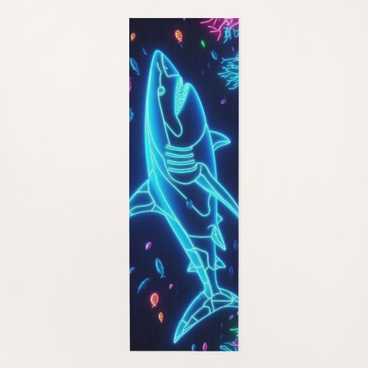 Kleurrijke neonhaai yogamat (Voorkant)