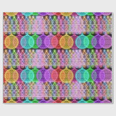 Kleurrijke neonkerstverlichting cadeaupapier (Vlak)