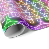 Kleurrijke neonkerstverlichting cadeaupapier (Rol Hoek)