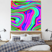 Kleurrijke neonpatronen. Bestel nu Canvas Afdruk (Insitu (Slaapkamer))