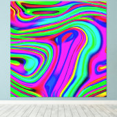 Kleurrijke neonpatronen. Bestel nu Canvas Afdruk (Insitu (Houten vloer))