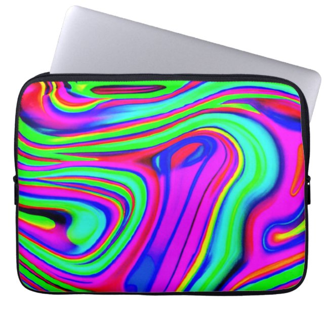 Kleurrijke neonpatronen. Bestel nu Laptop Sleeve (Voorkant)