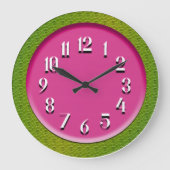 Kleurrijke neonroze en groen grote klok (Voorkant)