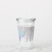 Kleurrijke nepschitterende monogramnaam    acryl drinkbeker (Voorkant)