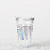 Kleurrijke nepschitterende monogramnaam    acryl drinkbeker (Achterkant)