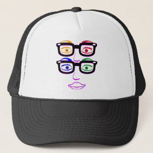 Kleurrijke Nerdy Bril Trucker Pet