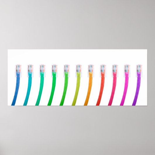 Kleurrijke netwerkkabels poster (Voorkant)