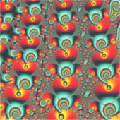 Kleurrijke Networking Fractale Kunst Design Sticker (Voorkant)