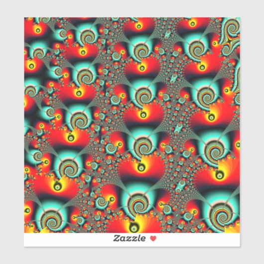 Kleurrijke Networking Fractale Kunst Design Sticker (Vel)