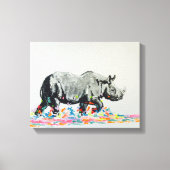 Kleurrijke neushoorn canvas afdruk (Voorkant)