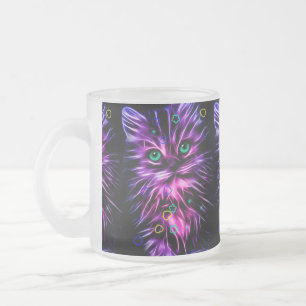 kleurrijke neuskat matglas koffiemok