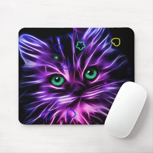 kleurrijke neuskat muismat (Met muis)