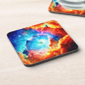 Kleurrijke nevelkunst verkennen bier onderzetter (Linkerzijde)