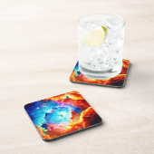 Kleurrijke nevelkunst verkennen bier onderzetter (Rechterzijde)