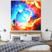 Kleurrijke nevelkunst verkennen canvas afdruk (Insitu (Slaapkamer))