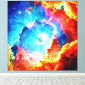 Kleurrijke nevelkunst verkennen canvas afdruk (Insitu (Houten vloer))