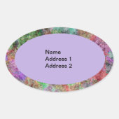 Kleurrijke nevels van kleuren in Ovaal Paarse Groe Ovale Sticker (Voorkant)