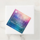 Kleurrijke nevelwolken bedankjes labels (In situ)