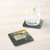 Kleurrijke nieuwe jaren bier onderzetter (Rechterzijde)