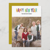 kleurrijke nieuwjaarskaart feestdagenkaart (Voorkant / Achterkant)