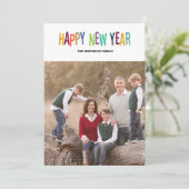 kleurrijke nieuwjaarskaart feestdagenkaart (Staand voorkant)