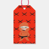 Kleurrijke Ninja Karate Verjaardag Cadeaulabel (Achterkant)