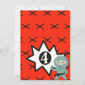 Kleurrijke Ninja Karate Verjaardag Kaart (Achterkant)
