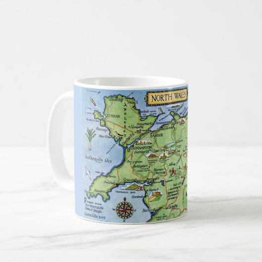 kleurrijke Noord-Wales Mok (Voorkant links)