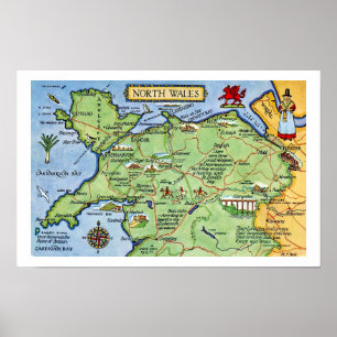  kleurrijke Noord-Wales Print