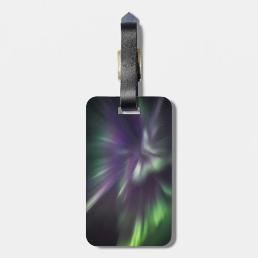 Kleurrijke noordelijke lichten bagagelabel (Achterkant verticaal)