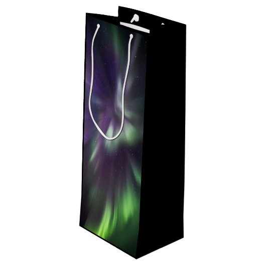 Kleurrijke noordelijke lichten wijn cadeautas (Achterkant Gekanteld)