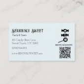 Kleurrijke nostalgische Snoep Store Visitekaartje (Achterkant)