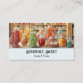 Kleurrijke nostalgische Snoep Store Visitekaartje (Voorkant)