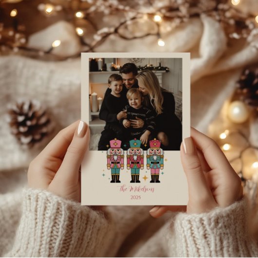Kleurrijke Notenkraker Kerstfoto Feestdagenkaart