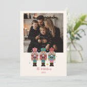 Kleurrijke Notenkraker Kerstfoto Feestdagenkaart (Staand voorkant)