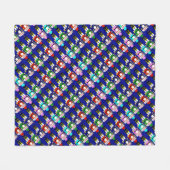 Kleurrijke Notenkraker Soldaten Kerst Fleece Deken (Voorkant (Horizontaal))