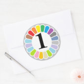 Kleurrijke nummer 1 sticker (Envelop)