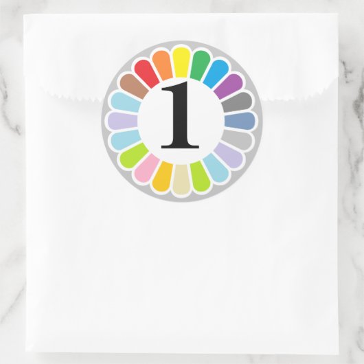 Kleurrijke nummer 1 sticker (Tas)