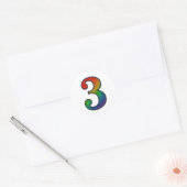 Kleurrijke nummer drie Sticker (Envelop)