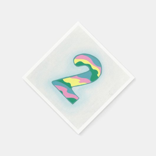 Kleurrijke Nummer Twee Verjaardag Papier Servetten (Hoek)