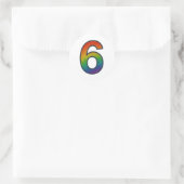 Kleurrijke nummer zes Sticker (Tas)