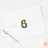 Kleurrijke nummer zes Sticker (Envelop)