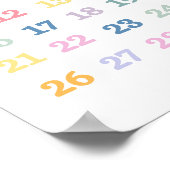 Kleurrijke nummers 1-30 Educatief Poster (Hoek)